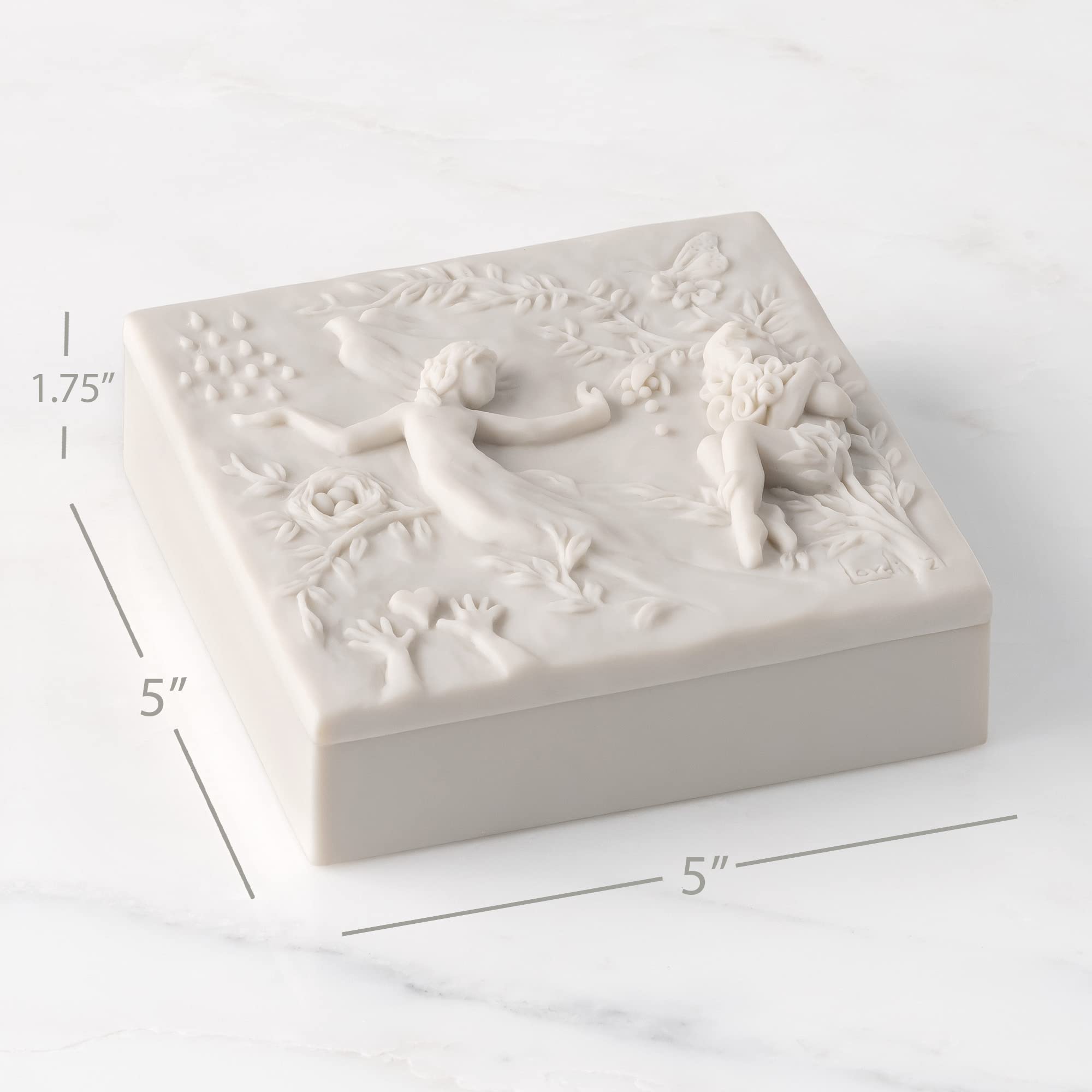 Willow Tree A Healing Wish, A healing wish for you, Carvings of Nature Including, Butterflies, a Bouquet of Flowers, and a Bird's Nest, Table Top, Wall Plaque, Sculpted Jewelry Keepsake Box - Image 3