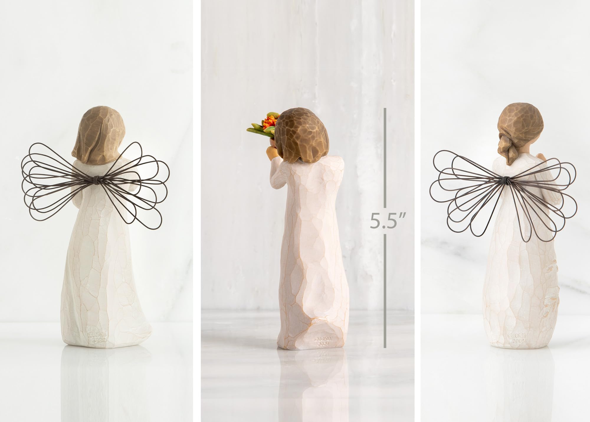 Willow Tree Angel of The Garden Figure Plus a Tree, a Prayer Angel Figure Plus Little Things Figure, Sculpted Hand-Painted 3 Piece Set - Image 3