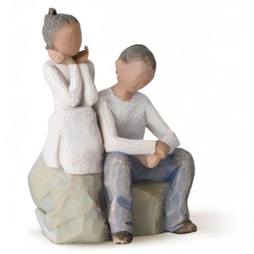 Willow Tree Brother and Sister (Darker Skin Tone & Hair Color), Sculpted Hand-Painted Figure - Image 8