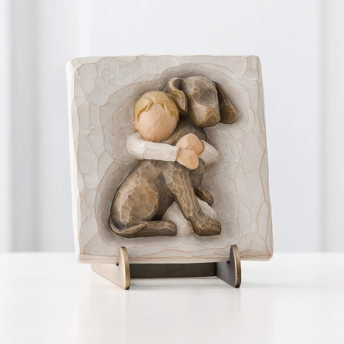 Willow Tree Hug Plaque, Sculpted Hand-Painted bas Relief - Image 3