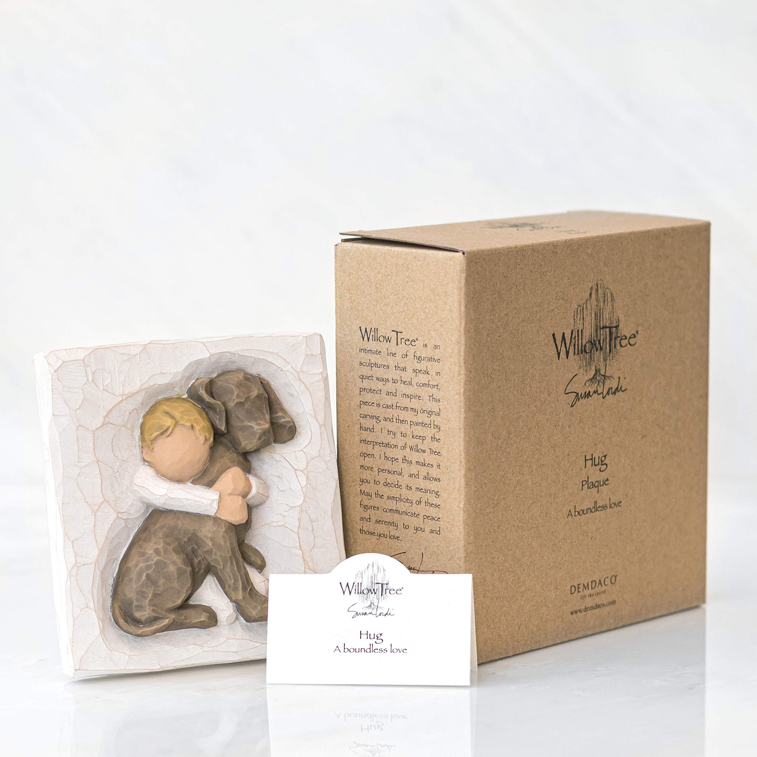 Willow Tree Hug Plaque, Sculpted Hand-Painted bas Relief - Image 5