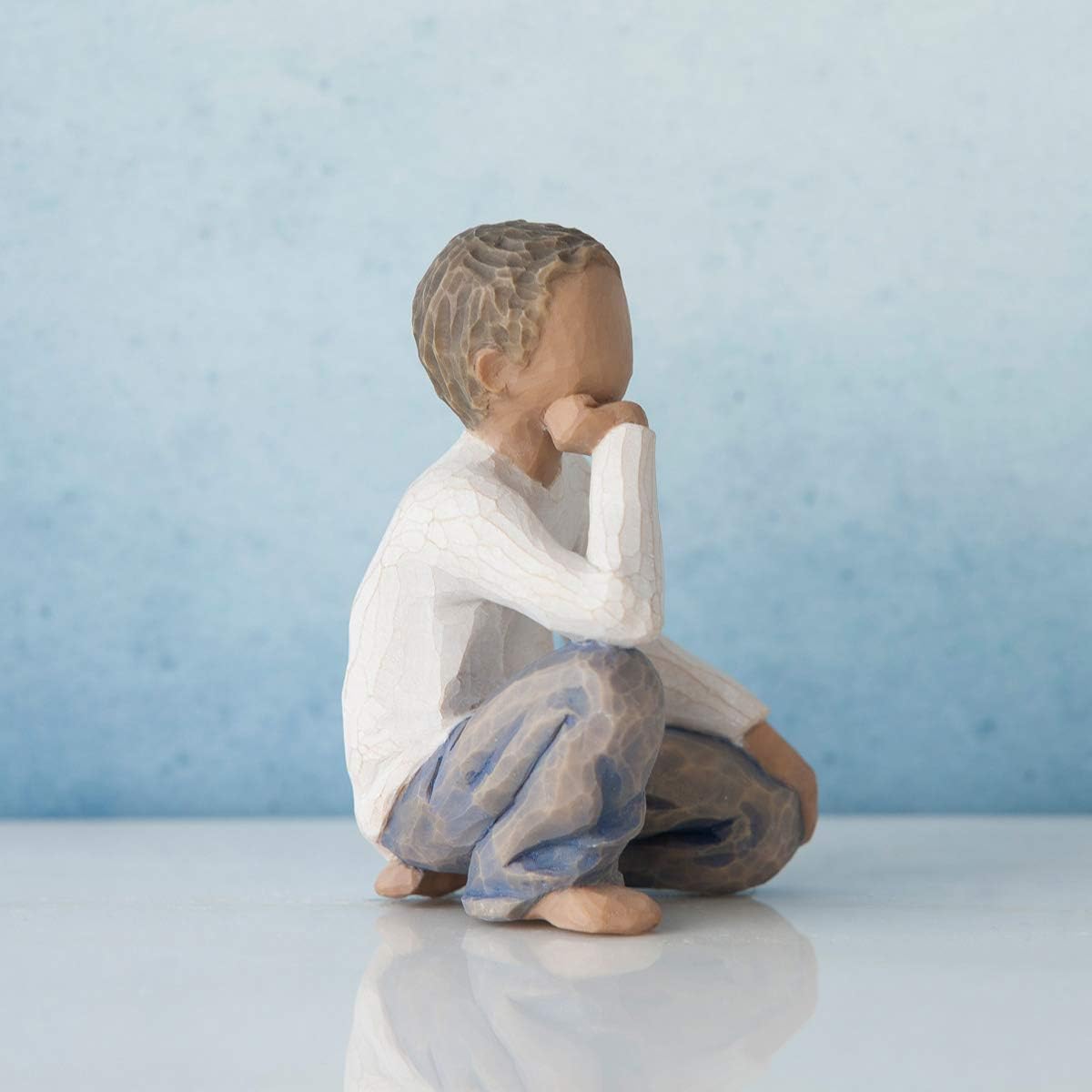 Willow Tree Inquisitive Child (Darker Skin Tone & Hair Color), Sculpted Hand-Painted Figure - Image 5