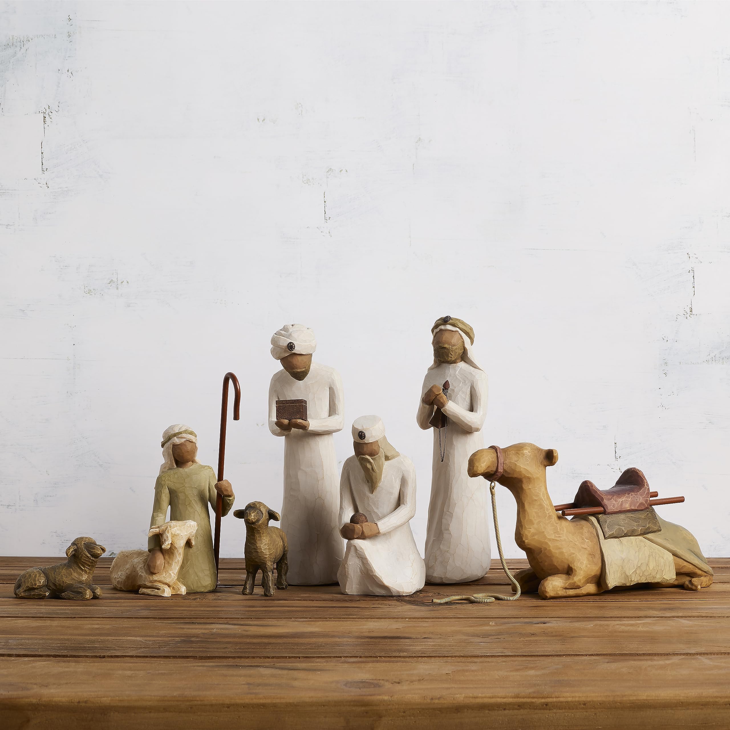 Willow Tree Nativity Accessory Figures with The Three Wisemen Plus Shepherd and Stable Animals 7-Piece Set - Image 4