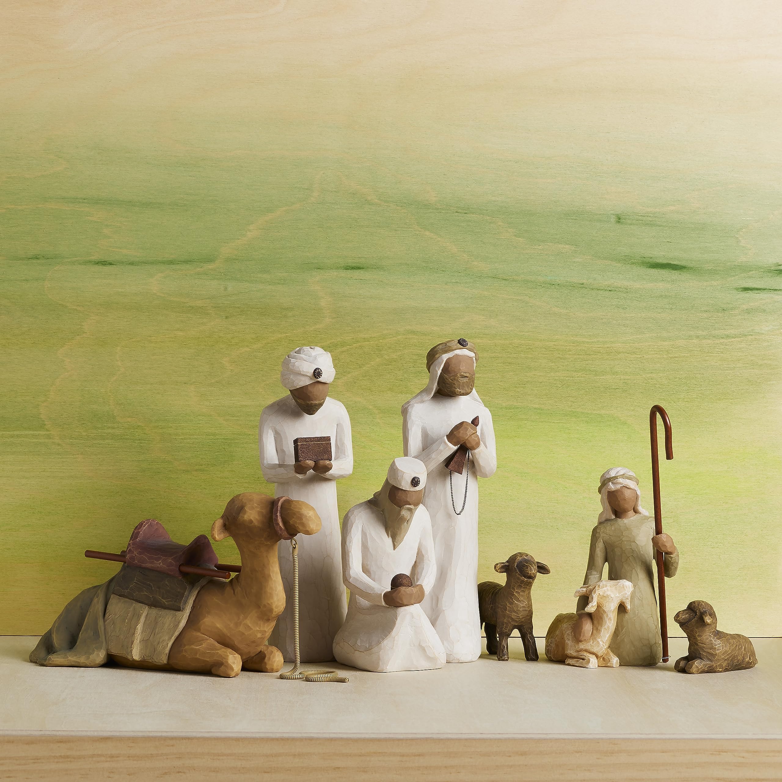 Willow Tree Nativity Accessory Figures with The Three Wisemen Plus Shepherd and Stable Animals 7-Piece Set - Image 5
