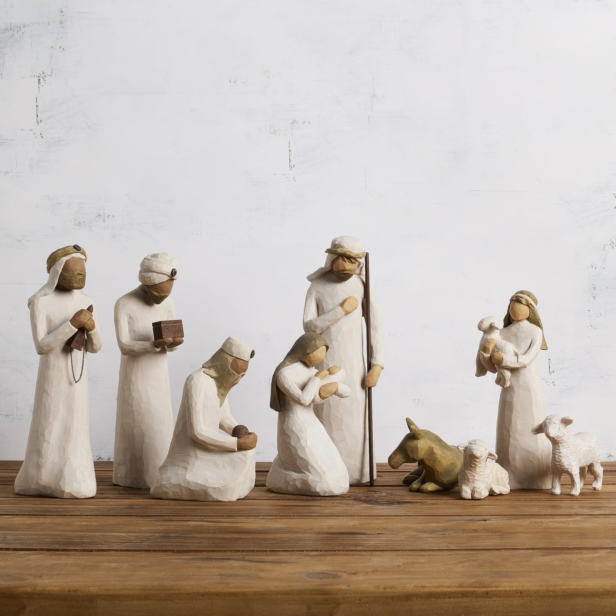 Willow Tree Nativity Starter Figures Plus Three Wisemen, Sculpted Hand-Painted 9-Piece Set - Image 4