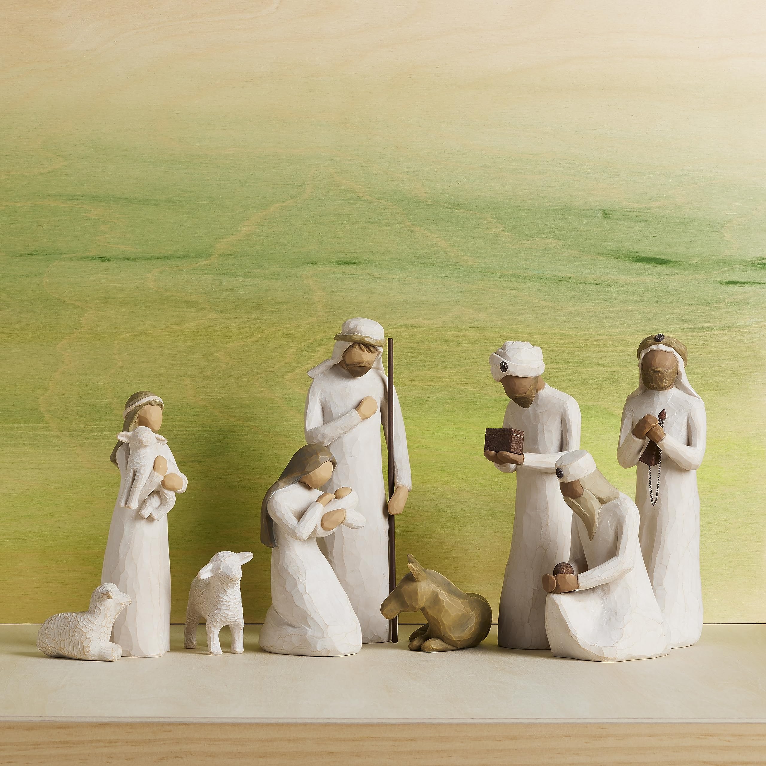 Willow Tree Nativity Starter Figures Plus Three Wisemen, Sculpted Hand-Painted 9-Piece Set - Image 5