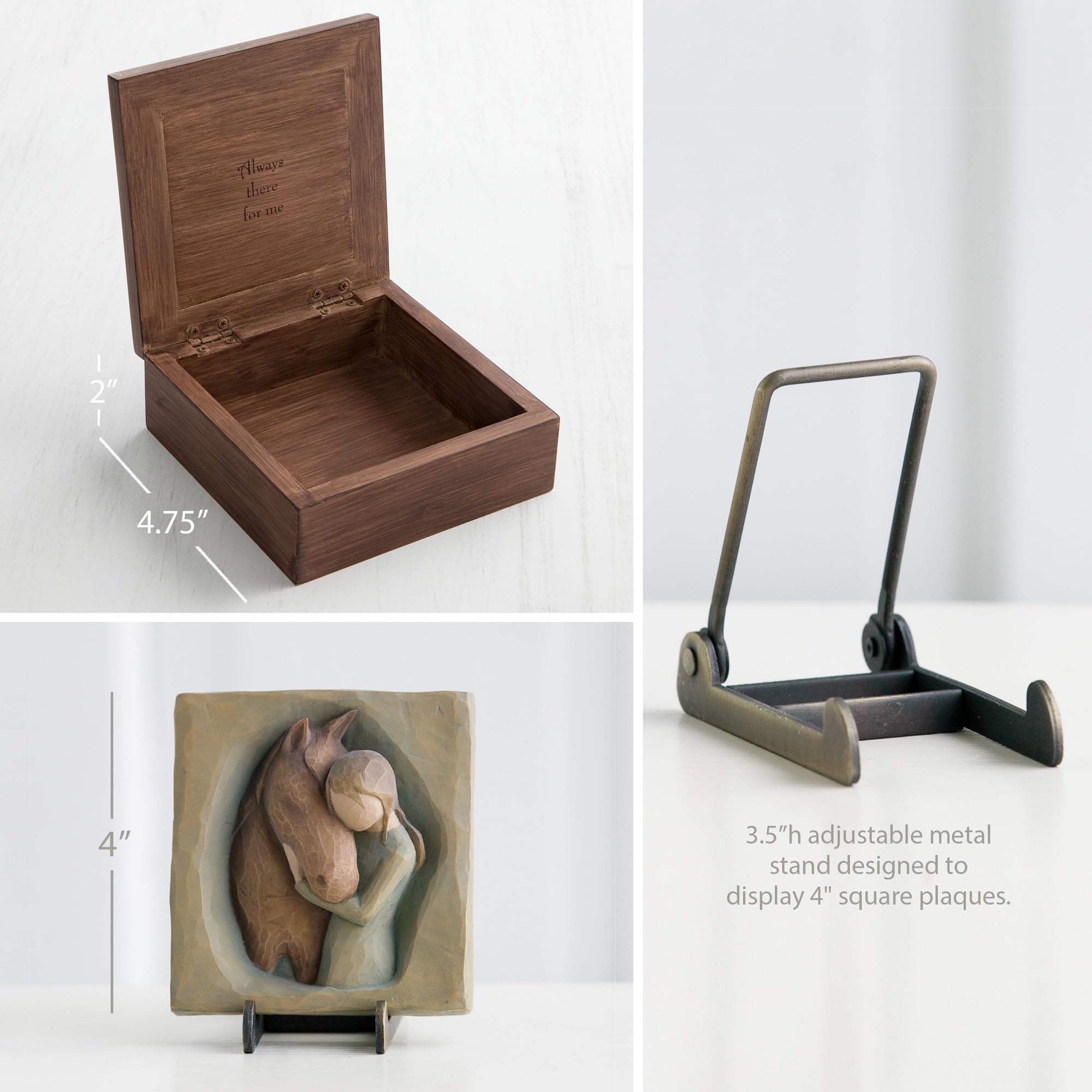 Willow Tree Quiet Strength Plaque with Stand Plus Quiet Strength Memory Box, Sculpted Hand-Painted 3 Piece Set - Image 3