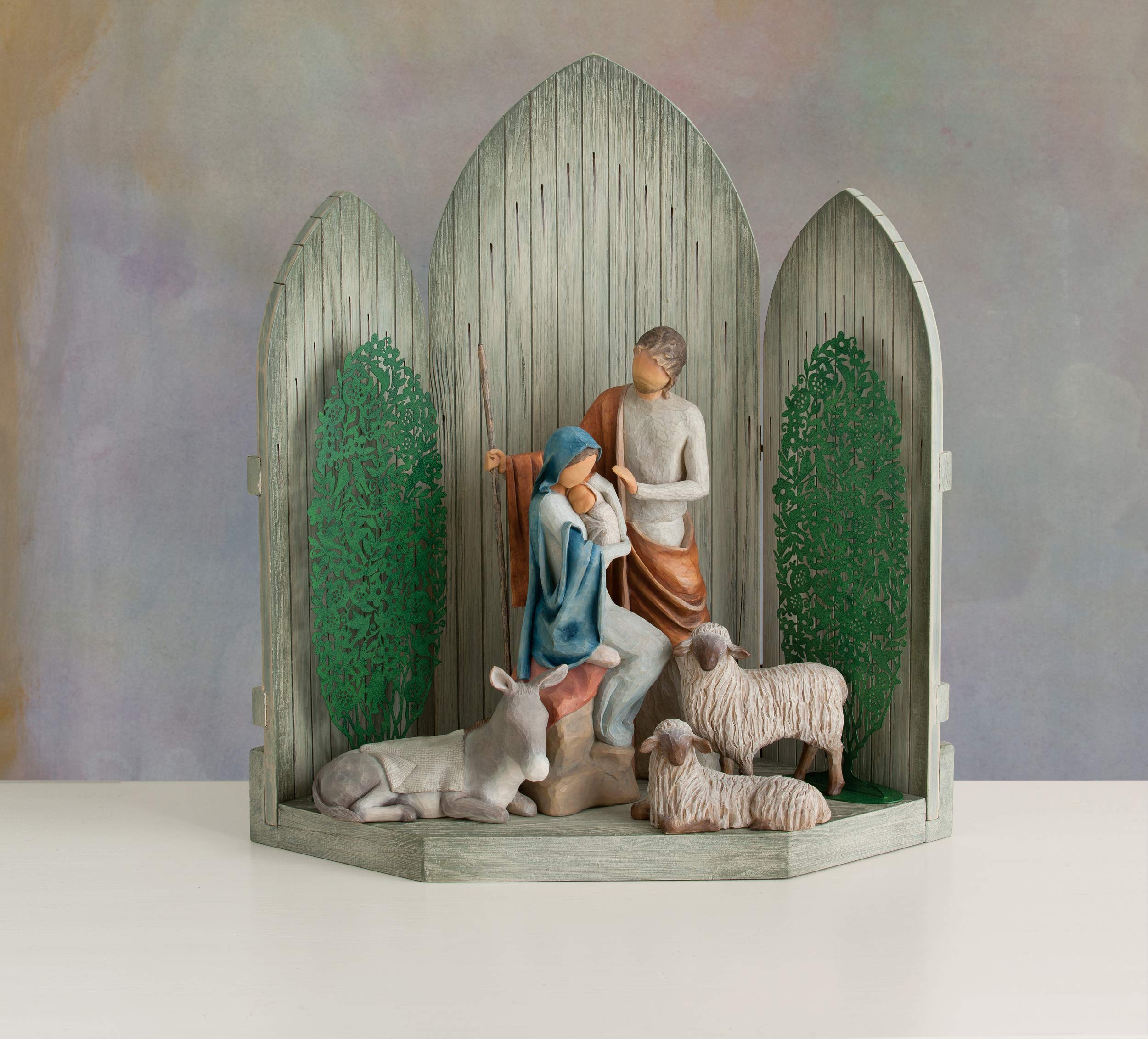 Willow Tree Sanctuary for The Christmas Story, Hand-Painted Nativity Backdrop - Image 3