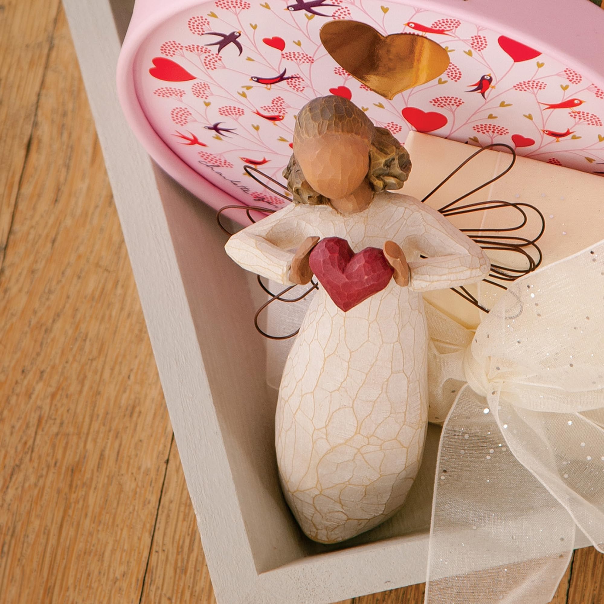 Willow Tree with Love Angel Figure Plus Remembrance (Darker Skin) Angel Figure, Sculpted Hand-Painted 2 Piece Set - Image 5